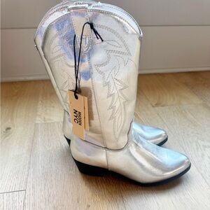 Madden NYC Silver Cowboy Boots